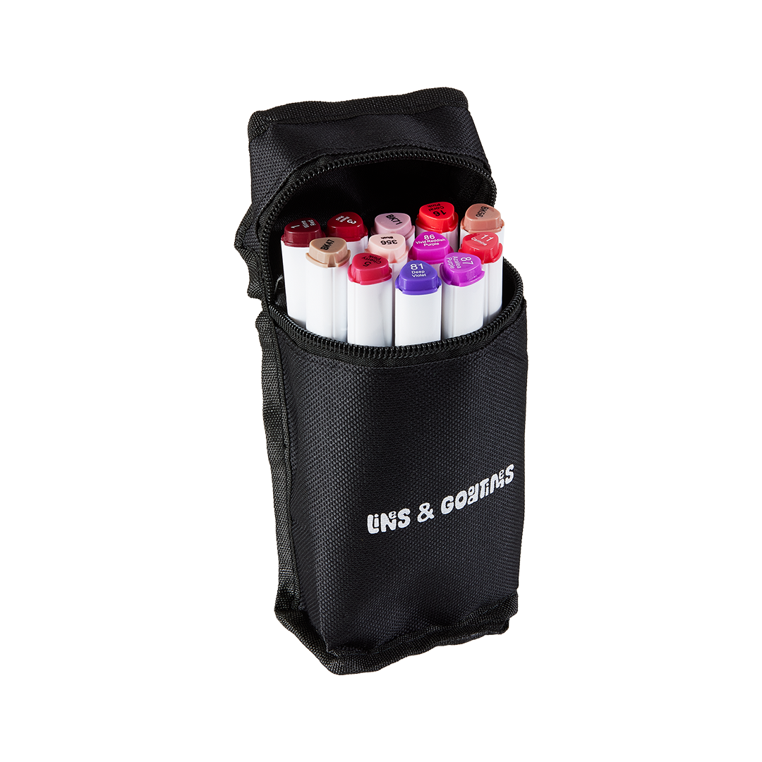 Alkohol-Marker PRO - 12 Farben Erweiterung Berry (Rot/Lila)