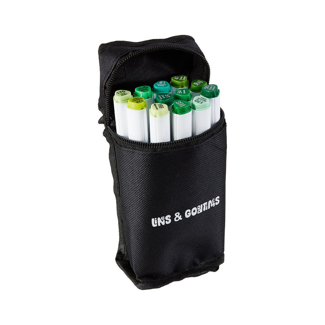 Alkohol-Marker PRO - 12 Farben Erweiterung Grün