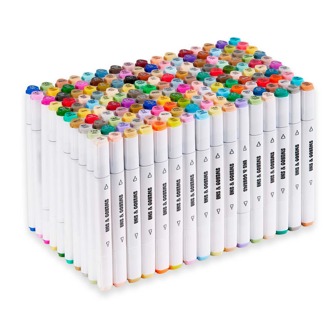Alkohol-Marker PRO - 160 Farben - Doppel-Brush Spitze