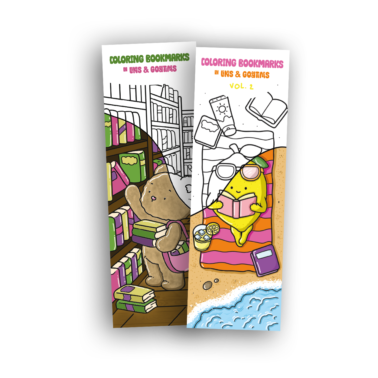 Cozy Bookmarks Bundle V1 & V2 - Coloring Lesezeichen